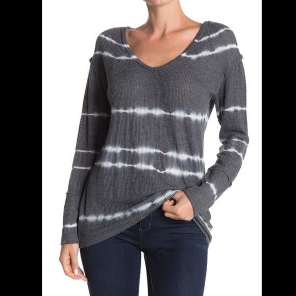 C & C CaliforniaTie Dye Stripe Lace Panel Long S